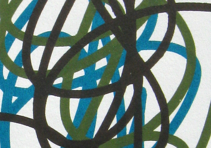 Raw Umber, Chromium Oxide Green, Turquoise (Phthalo) (close up)